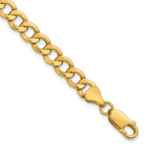 10k 6.5mm Semi-Solid Curb Link Chain