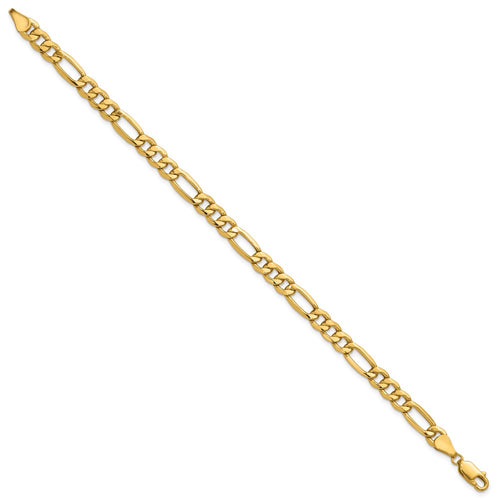 10k 6.25mm Semi-Solid Figaro Chain