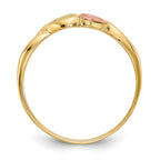 10k and 12k Tri-color Black Hills Gold Two Heart Leaves Ring