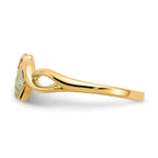 10k and 12k Tri-color Black Hills Gold Two Heart Leaves Ring