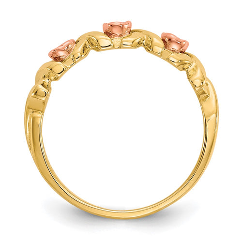 10k and 12k Two-tone Black Hills Gold -X- and Rose Ring
