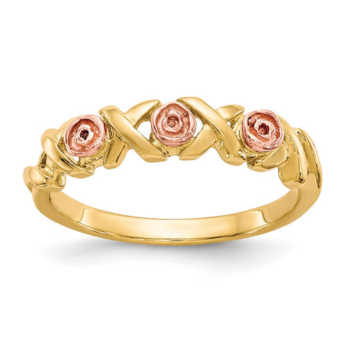 10k and 12k Two-tone Black Hills Gold -X- and Rose Ring