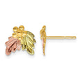 10k and 12k Tri-color Black Hills Gold Grapes and Leaves Post Earrings