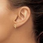 10k and 12k Tri-color Black Hills Gold Heart Leaf Post Earrings