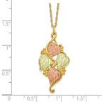 10k and 12k Tri-color Black Hills Gold Grapes and Leaves 14k Gold-filled Chain 18 inch Necklace