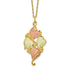 10k and 12k Tri-color Black Hills Gold Grapes and Leaves 14k Gold-filled Chain 18 inch Necklace