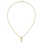 10k and 12k Tri-color Black Hills Gold 1/20 carat Diamond Long-stemmed Rose 14k Gold-filled Chain 18 inch Necklace