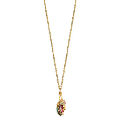 10k and 12k Tri-color Black Hills Gold Marquise Mystic Fire Topaz 14k Gold-filled Chain 18 inch Necklace
