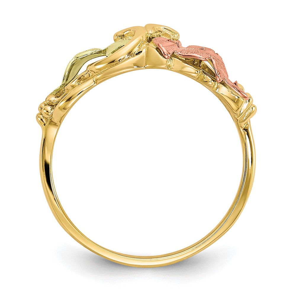 10k and 12k Tri-color Black Hills Gold Grapes and Leaves Ring
