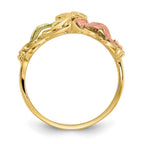 10k and 12k Tri-color Black Hills Gold Grapes and Leaves Ring