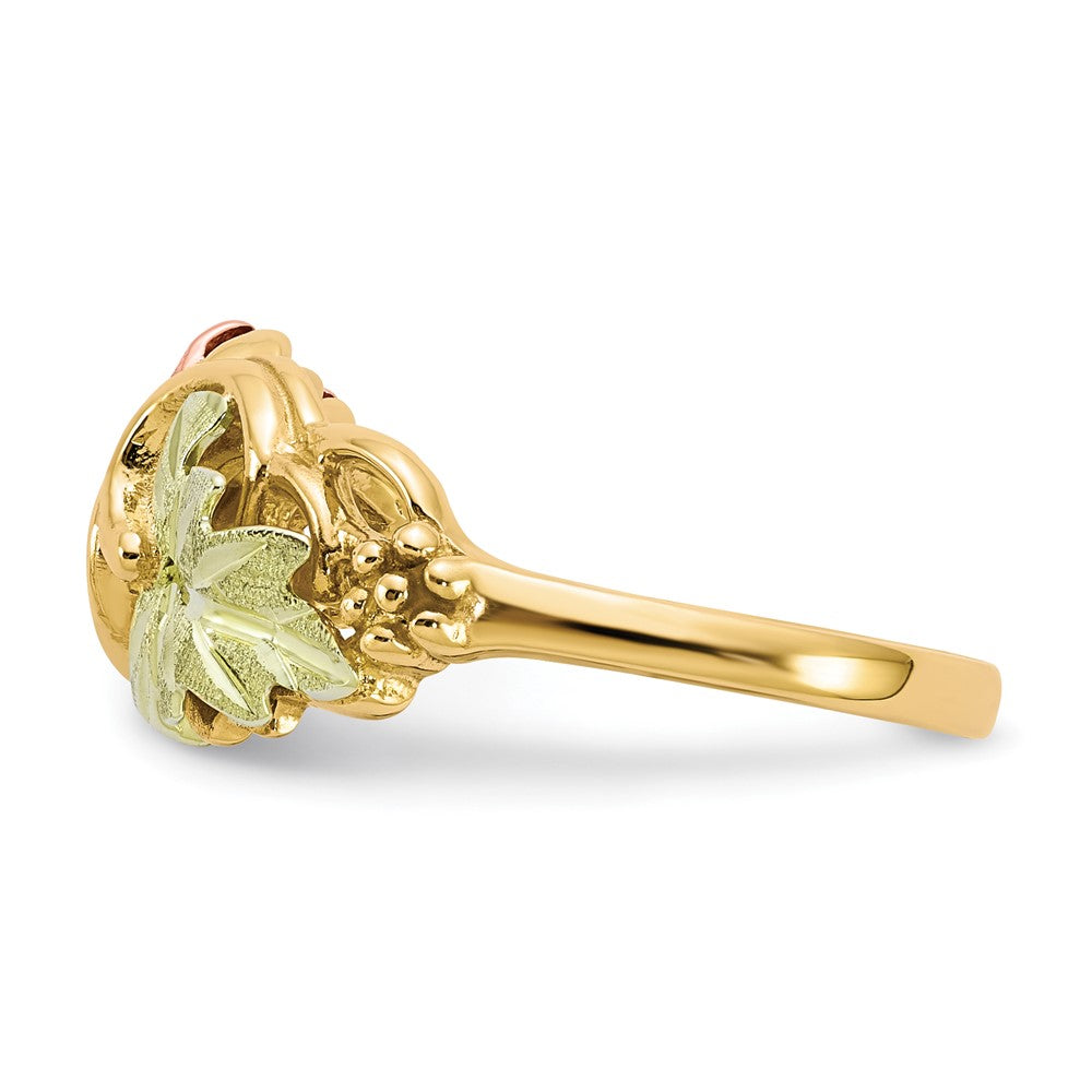 10k and 12k Tri-color Black Hills Gold Grapes and Leaves Ring