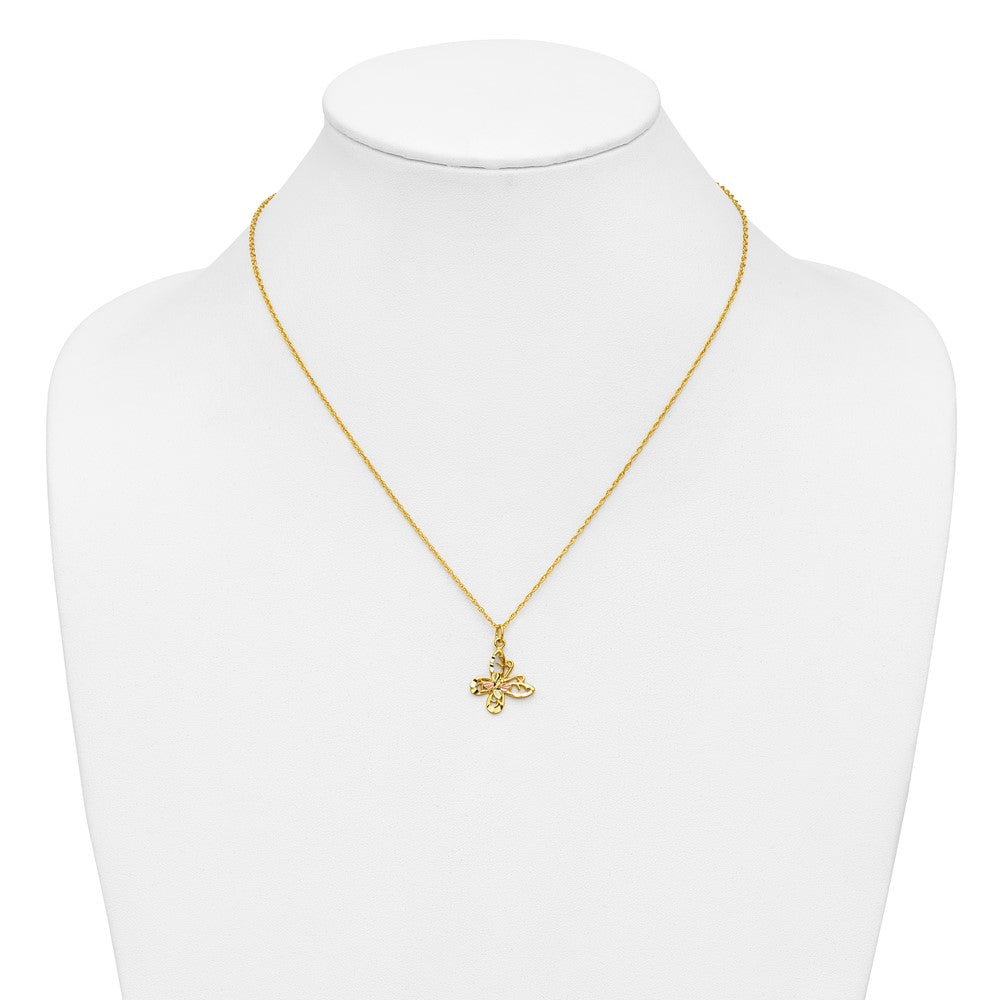 10k and 12k Tri-color Black Hills Gold Butterfly 14k Gold-filled Chain 18 inch Necklace