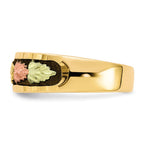 10k and 12k Tri-color Black Hills Gold Antiqued Leaves Mens Band