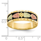 10k and 12k Tri-color Black Hills Gold Antiqued Leaves Mens Band
