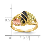 10k and 12k Tri-color Black Hills Gold Marquise Onyx Ring