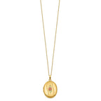 10k and 12k Tri-color Black Hills Gold 32mm Rose Oval Locket 14k Gold-filled Chain 18 inch Necklace