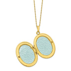 10k and 12k Tri-color Black Hills Gold 32mm Rose Oval Locket 14k Gold-filled Chain 18 inch Necklace
