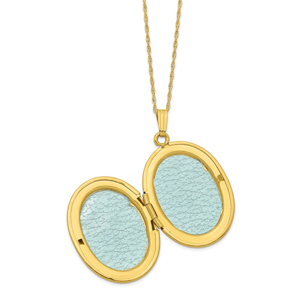 10k and 12k Tri-color Black Hills Gold 32mm Rose Oval Locket 14k Gold-filled Chain 18 inch Necklace