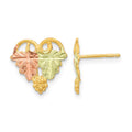 10k and 12k Tri-color Black Hills Gold Grapes and Leaves Post Earrings