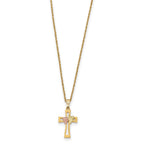 10k and 12k Tri-color Black Hills Gold Grapes and Leaf on Cross 14k Gold-filled Chain 18 inch Necklace