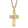 10k and 12k Tri-color Black Hills Gold Grapes and Leaf on Cross 14k Gold-filled Chain 18 inch Necklace