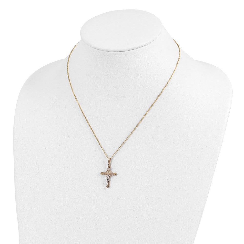 10k and 12k Black Hills Gold Crucifix 14k Gold-filled Chain 18 inch Necklace
