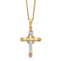 10k and 12k Black Hills Gold Crucifix 14k Gold-filled Chain 18 inch Necklace