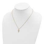 10k and 12k Tri-color Black Hills Gold Leaves on Cross 14k Gold-filled Chain 18 inch Necklace