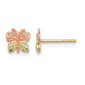 10k and 12k Tri-color Black Hills Gold Butterfly Post Earrings
