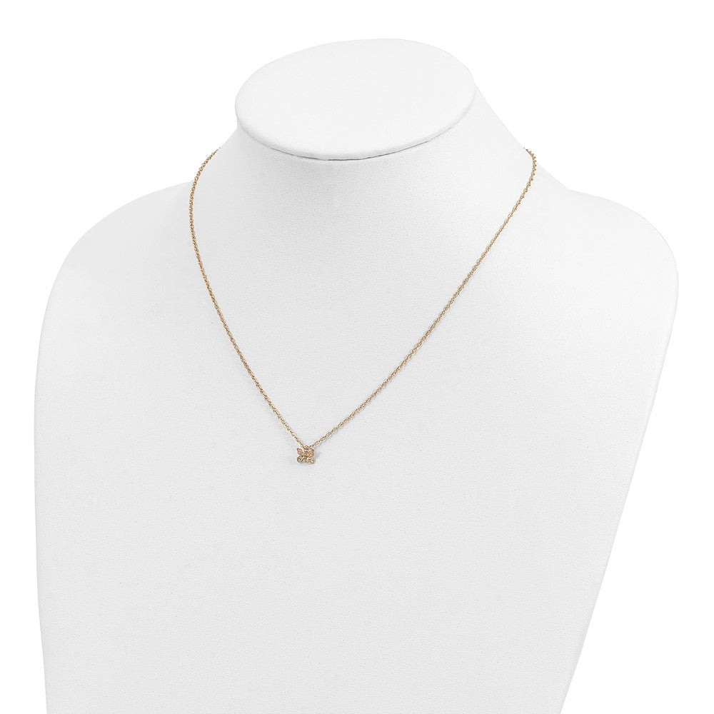 10k and 12k Tri-color Black Hills Gold Butterfly 14k Gold-filled Chain 18 inch Necklace