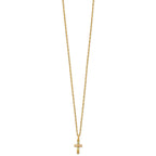 10k and 12k Tri-color Black Hills Gold Leaves on Small Cross 14k Gold-filled Chain 18 inch Necklace