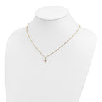 10k and 12k Tri-color Black Hills Gold Leaves on Small Cross 14k Gold-filled Chain 18 inch Necklace