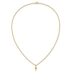 10k and 12k Tri-color Black Hills Gold Leaves on Small Cross 14k Gold-filled Chain 18 inch Necklace