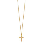 10k and 12k Tri-color Black Hills Gold Grapes and Leaves Cross 14k Gold-filled Chain 18 inch Necklace