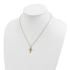 10k and 12k Tri-color Black Hills Gold Grapes and Leaves Cross 14k Gold-filled Chain 18 inch Necklace