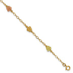 10k and 12k Tri-color Gold Black Hills Roses 7.5 inch Station Bracelet