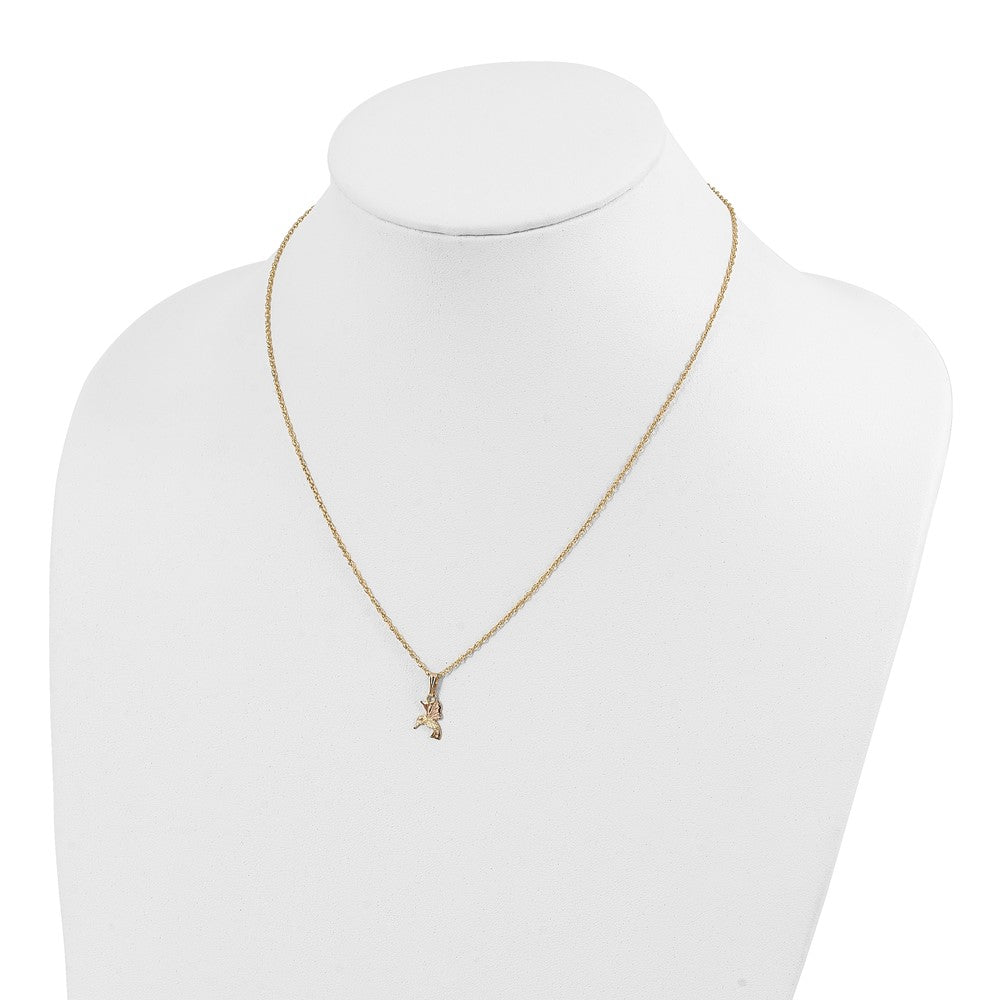 10k and 12k Tri-color Black Hills Gold Hummingbird 14k Gold-filled Chain 18 inch Necklace
