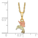 10k and 12k Tri-color Black Hills Gold Hummingbird 14k Gold-filled Chain 18 inch Necklace