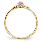 10k and 12k Tri-color Black Hills Gold Rose and Leaves Ring