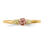 10k and 12k Tri-color Black Hills Gold Rose and Leaves Ring