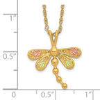 10k and 12k Tri-color Black Hills Gold Dragonfly 14k Gold-filled Chain 18 inch Necklace