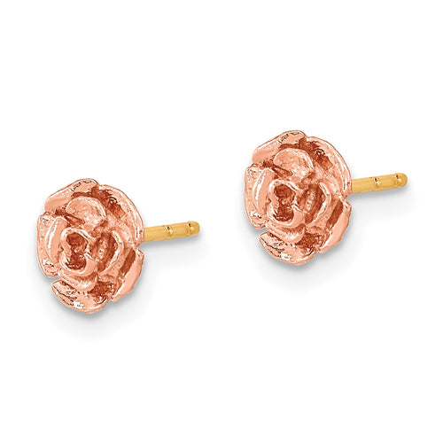 10k and 12k Two-tone Black Hills Gold Rose Post Earrings