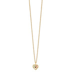 10k and 12k Tri-color Black Hills Gold Garnet and Leaves in Heart 14k Gold-filled Chain 18 inch Necklace