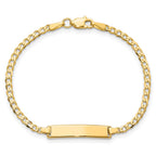 10k Solid Chain/Solid Plate Flat Curb Link 22.5x4.5mm Plate 5.5 inch Baby/Child ID Bracelet