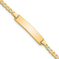 10k Solid Chain/Solid Plate Flat Curb Link 22.5x4.5mm Plate 5.5 inch Baby/Child ID Bracelet