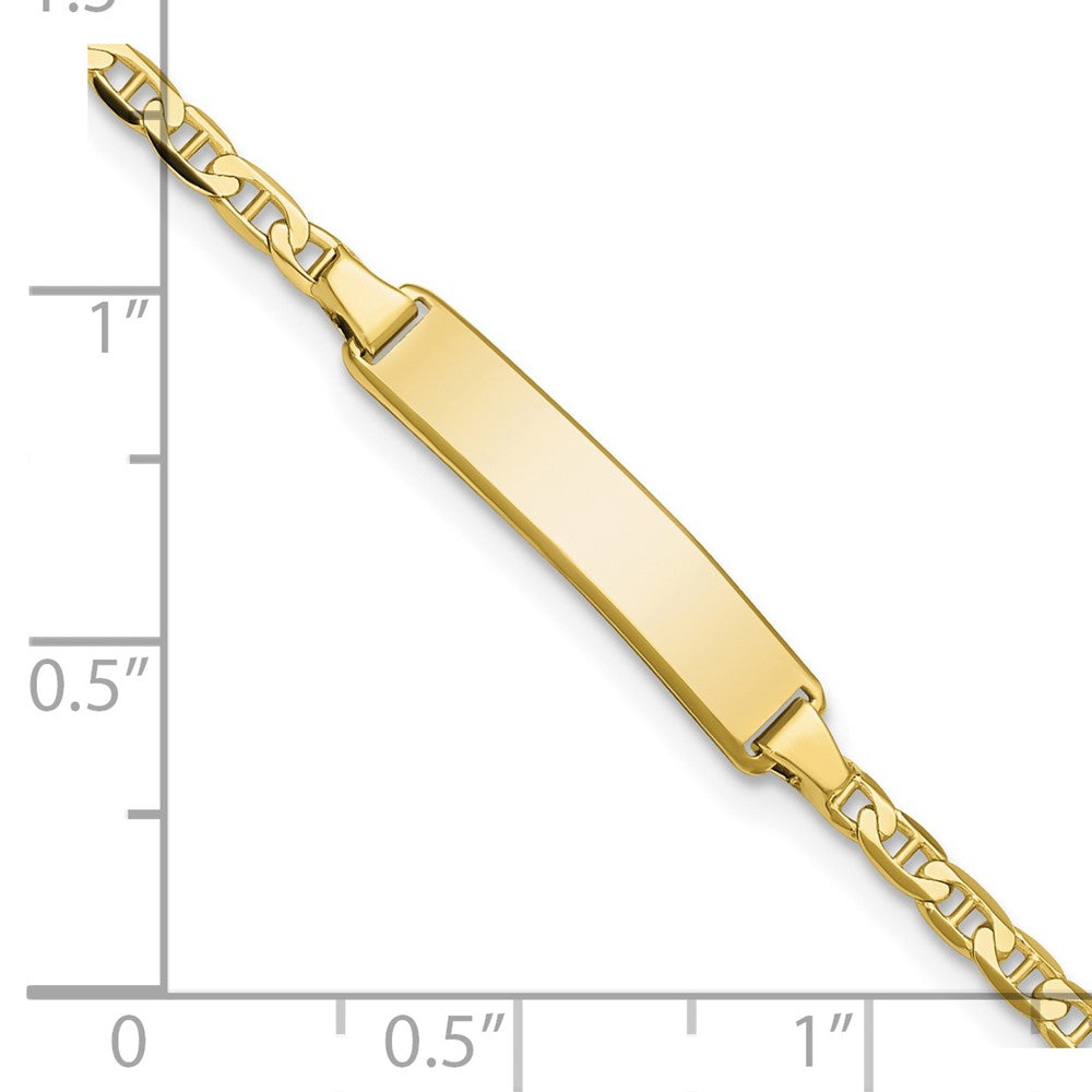 10k Solid Chain/Solid Plate Flat Anchor Link 20x4mm Plate 5.5 inch Baby/Child ID Bracelet