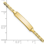 10k Solid Chain/Solid Plate Flat Anchor Link 20x4mm Plate 5.5 inch Baby/Child ID Bracelet