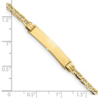 10k Polished Solid Chain/Solid Plate Anchor Link 26x5mm Plate 6 inch Baby/Child ID Bracelet