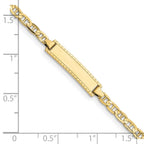 10k Polished Solid Chain/Solid Plate Anchor Link 20x5mm Plate 6 inch Baby/Child ID Bracelet