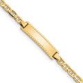 10k Polished Solid Chain/Solid Plate Anchor Link 20x5mm Plate 6 inch Baby/Child ID Bracelet